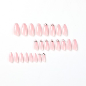 24 pièces <span class=keywords><strong>rose</strong></span> français strass brillant diamant Art acrylique presse sur ongles ongles artificiels personnaliser bonbons <span class=keywords><strong>faux</strong></span> ongles 2123 - Product Image 4