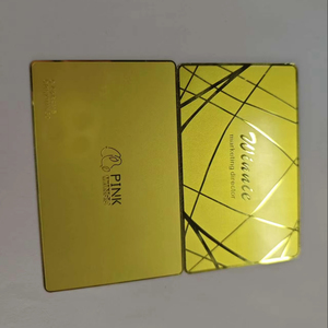 Cartes de visite en métal NFC avec puce NTAG215, or brossé, argent, or rose, noir, sans impression de logo - Product Image 1