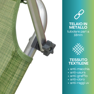 Sdraio Pieghevole con Parasole 180x55x90 Cm, Struttura in Metallo, Sedia Relax da Esterno - Product Image 4