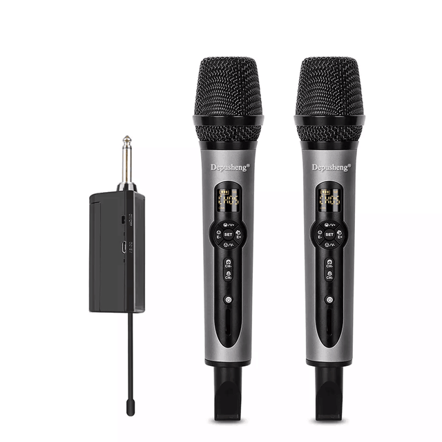 Depusheng H5 Best Price Handheld Dynamic Microphone Karaoke Wireless Microphone