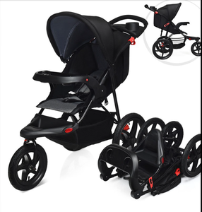 आउटडोर यात्रा सदमे को अवशोषित 3 पहिया समायोज्य जल्दी तह घुड़दौड़ घुमक्कड़ बेबी कैरिज टहलना बच्चे घुमक्कड़ - Product Image 5