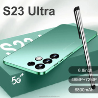 Teléfono Inteligente para Juegos S23 Ultra 5G en Oferta, Pantalla LED de 6.8 Pulgadas, 16 GB + 512 GB, 108 MP, Cuatro Núcleos, 60 Hz, 6800 mAh, Doble SIM, Desbloqueado, Francés