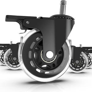 VIMA <span class=keywords><strong>3</strong></span> Zoll Bürostuhlrollen Set mit 5 Stück mit Bremse, Sanft Laufende Verriegelungsrollen, Universell Passend für die Meisten Stühle (Transparent) - Product Image 1