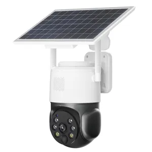 كاميرا مراقبة لاسلكية 2K تعمل بالطاقة الشمسية, كاميرا أمن خارجية ، كاميرا أمن شمسية تعمل بالبطارية ، كاميرات مراقبة للمنزل مع رؤية ليلية PTZ
