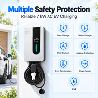 Station de recharge commerciale pour véhicules électriques Type 2 J1772 GB/T, OCPP 1.6J, 7kW, 32A, chargeur AC intelligent, RFID, application, CE, UL, pour opérateurs de parkings publics