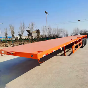 Semirremolque de Fondo Plano de Acero de 3 Ejes, Remolque para Camión Portacontenedores de 40 Pies, Capacidad de 30-90 Toneladas, Colores Personalizables, Precio con Descuento - Product Image 4