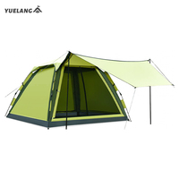 Meilleures ventes en gros, tente de camping familiale de luxe imperméable de haute qualité pour 3 à 4 personnes, quatre saisons, 210D Oxford, une seule tente
