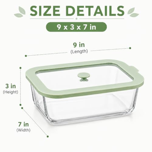 Recipiente de Vidrio para Almacenamiento de Alimentos, Apto para Microondas, Lavavajillas y Congelador, Hermético, Libre de BPA, para Uso en la Cocina y Fiestas - Product Image 2