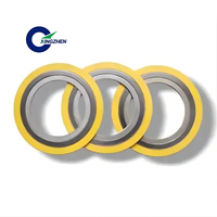 Gasket Penyegel Spiral Berlapis Penguat Cincin Dalam dan Luar Cocok untuk Penyegelan Industri pada Pipa Flensa