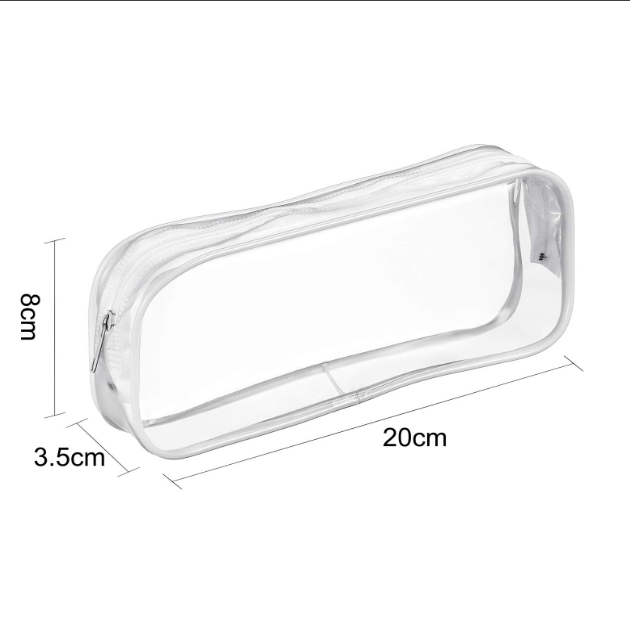 Hot Selling Transparent Student clear Plastic Custom PVC Zipper Pencil case