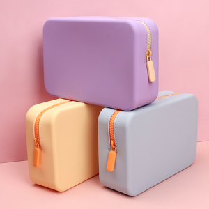 Bolsa de Maquillaje de Silicona con Logotipo <span class=keywords><strong>Personalizado</strong></span>, Impermeable, con Cierre, para Artículos de Tocador, Bolsa de Cosméticos de Viaje para <span class=keywords><strong>Mujer</strong></span> - Product Image 1
