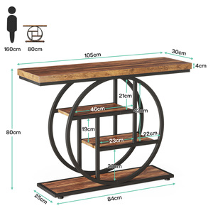 Entrance <strong>Table</strong> American Retro Log-Style Corridor Long <strong>Table</strong> Living Room Entry Bamboo <strong>Console</strong> <strong>Table</strong> <strong>with</strong> <strong>Storage</strong> Space China - Product Image 3