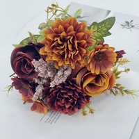 Offre Spéciale : Bouquet de 7 Fleurs Artificielles Séchées pour l'Automne – Hortensia, Lis, Rose, Marguerite en Satin – Idéal pour Mariages, Fêtes et Décoration d'Intérieur