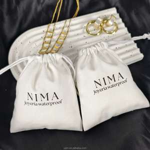 PERFECTUSM Custom Hair Accessories Packaging Cotton <b>Drawstring</b> <b>Bag</b> Logo Printed Eco-Friendly Security for Packing - Product Image 1