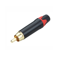 Adaptateur Tekli Mâle 2P Cuivre Nickel Soudage Personnalisé AV Plug 10A Haut-Parleur Amplificateur 2 Pièces Ensemble ABS pour RCA Simple Plaqué Or