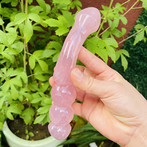 Dildo de Cuarzo Rosa Pulido, Varita de Masaje Curativa, Yoni Pleasure, Curvo, Impermeable, Ecológico, Hecho a Mano, Regalo para Mujer - Product Image 4