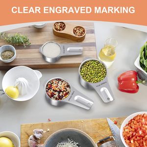 Thép Không Gỉ Tùy Chỉnh Có Thể Điều Chỉnh Tất Cả Trong Một Kim Loại Đo Ly Và Thìa 20-Mảnh Thép Không Gỉ Đo Cup - Product Image 2