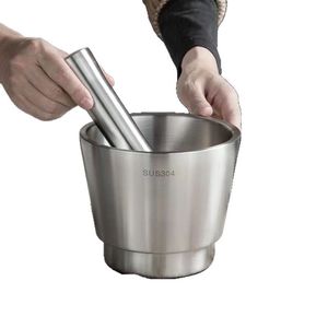 304 Stainless Steel Garlic Crusher Manual Kitchen <b>Grinder</b> Pestle Durable <b>Herb</b> Spice Tool - Product Image 2
