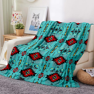 Mantas tejidas de lujo con diseño <span class=keywords><strong>azteca</strong></span> de alta calidad, forro polar de franela con estampado Floral bohemio disponible King Queen para otoño - Product Image 2