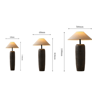 세라믹 테이블 램프 <span class=keywords><strong>LED</strong></span> 광원 화이트 린넨 램프 갓 호텔 장식용 침실 데스크 램프 - Product Image 4