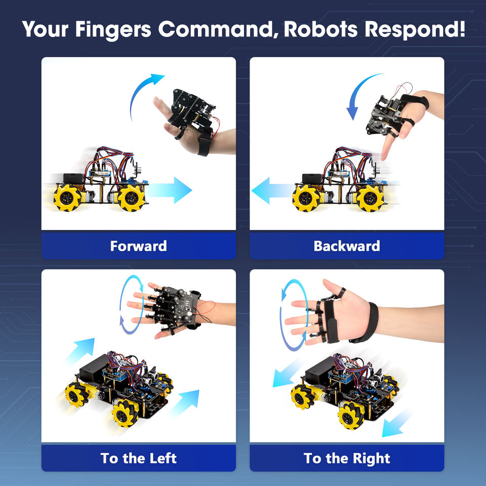ACEBOTT NEW Stem Education Robot Sensing Glove Set DIY Programming ...