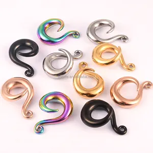 Evorte – crochet d'oreille de base en acier 316L, couleurs arc-en-ciel, pour jauges d'oreille, accessoires de Tunnel pour Piercing de Lobe d'oreille, bijoux de corps