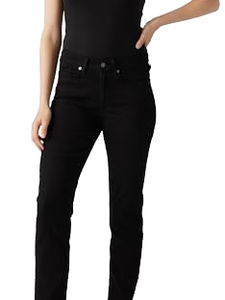 Jeans <span class=keywords><strong>Levis</strong></span> Clásicos de Corte Recto <span class=keywords><strong>para</strong></span> <span class=keywords><strong>Mujer</strong></span>, Mezclilla Suave, Color Oscuro Sólido, Largo Completo, 29W / 28L - Product Image 1
