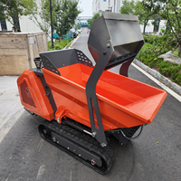 Mini-dumper sur chenilles 0,8 tonne, transporteur hydraulique à chenilles pour l'aménagement paysager et l'entretien des propriétés