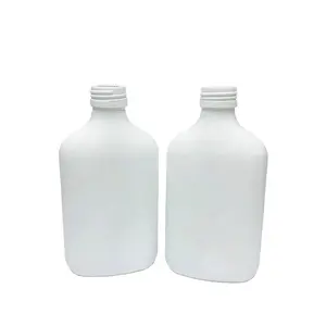 Botol Kaca Termos Putih Datar Matte 200Ml, Botol Minuman Kaca Bir Dingin