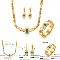 Ensemble de 3 pièces en acier inoxydable plaqué or, forme carrée, incrustation de coquillages, serti de griffes, collier, bracelet et boucles d'oreilles tendance pour femmes