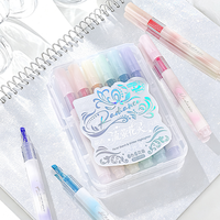 Stylos surligneurs pastel parfumés à paillettes 6 couleurs, parfum floral, pour enfants, école, études, planification, journalisation, boîte de présentation
