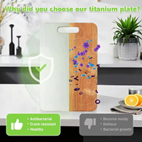 Planche à découper en titane ultra-légère, écologique et durable, accessoire de comptoir pour fruits de mer et volailles, directement de l'usine