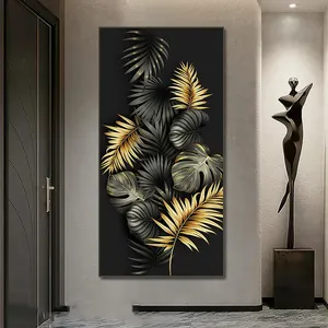 Tableaux décoratifs d'art de mur luxueux d'or moderne affiches abstraites et peintures décoratives de porcelaine de cristal de salon