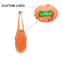 Sac en filet en coton biologique réutilisable pour fruits et légumes, mode féminine, fabriqué en usine BSCI, lavable, shopping, tricot, couleur personnalisée, portable