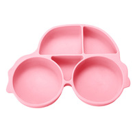 Ensemble de vaisselle en silicone pour bébé et enfant, plateau avec ventouse, design frais et mignon, pour l'apprentissage de la nourriture complémentaire, l'apprentissage de la nourriture, l'entraînement à manger
