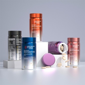 Flacon en aluminium de 160 ml avec bouchon à vis, pot vide de qualité médicale pour l'emballage de vitamines, capsules et suppléments en poudre - Product Image 1