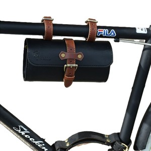Haute qualité <span class=keywords><strong>vélo</strong></span> mode sac en <span class=keywords><strong>cuir</strong></span> <span class=keywords><strong>vélo</strong></span> tuyau supérieur <span class=keywords><strong>Vintage</strong></span> sac suspendu Scooter guidon sac - Product Image 3