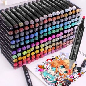 Ensemble de marqueurs d'art à double pointe de 36 couleurs, peinture permanente à l'alcool en stock avec emballage pour le dessin - Product Image 6