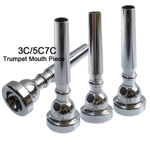 Pieza de mini <span class=keywords><strong>trompeta</strong></span> personalizada Boquilla chapada en oro y plata <span class=keywords><strong>Boca</strong></span> de <span class=keywords><strong>trompeta</strong></span> de cobre de metal común 3C 5C 7C - Product Image 1