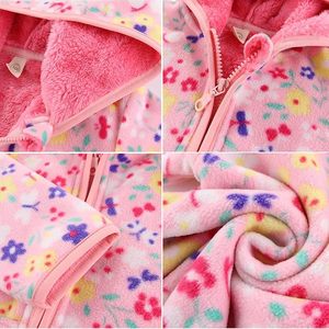 Veste polaire épaisse et chaude coupe-vent pour bébé fille, 100 % polyester, à capuche, coupe classique, directement de l'usine - Product Image 5