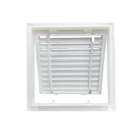 Grille d'aération double à lamelles en ABS, grille de retour d'air simple à lamelles avec charnière et grille métallique pour climatisation centralisée