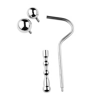 Masseur manuel écologique 100 % étanche en acier inoxydable en forme de boule, baguette de massage G-spot, plug anal, bâton de masturbation, jouet sexuel