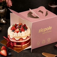 Boîtes d'emballage en papier pour gâteaux d'anniversaire de 6, 8, 10 et 12 pouces, avec poignée et fenêtre transparente, en matériau de qualité alimentaire, personnalisables avec logo, vente en gros