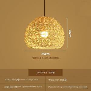 Restaurante japonés decoración de la habitación del té ratán arte lámpara personalidad creativa olla caliente tienda araña - Product Image 4