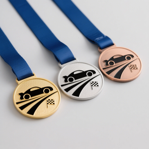 Design personnalisé or argent plaqué cuivre médaille voiture de course Motorsport Award Trophy <span class=keywords><strong>Championship</strong></span> Prize Achievement Medal - Product Image 3