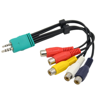Cable Adaptador de Audio y Video AV con Conectores Coaxiales 5RCA de 3.5mm + 2.5mm, Par Trenzado, Revestimiento de PVC y Chapado en Oro para Monitor/Altavoz