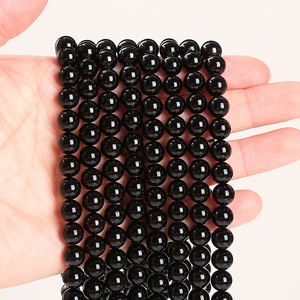JD GEMS Perline di Tormalina Nera Naturale all'Ingrosso, Pietra Curativa di Alta Qualità per Creazione di Gioielli Fai-da-Te, Bracciali e Collane - Product Image 1