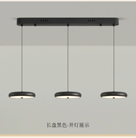 Luminaire suspendu minimaliste réglable en hauteur, à montage en surface, pour îlot de cuisine, lampe suspendue noire pour plafond
