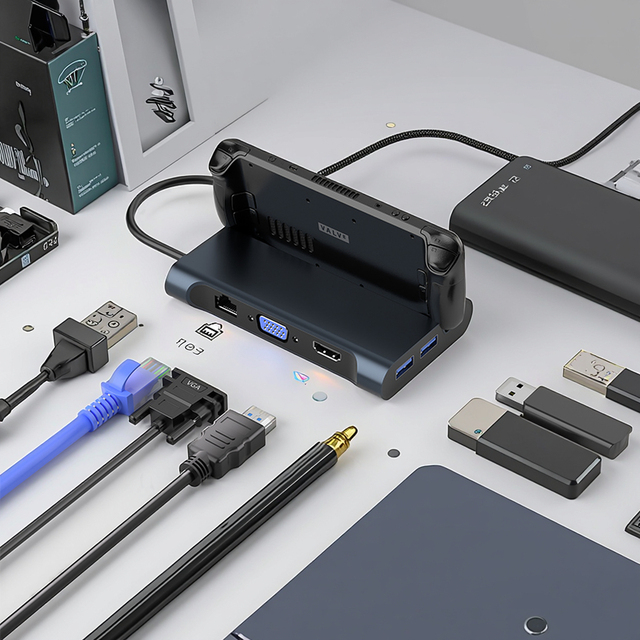 WFYERA PD100W 7-Port USB 3.0 for 2.0 4K60Hz RJ45 VGA Multi-Function Docking Station 1-Year Warranty for Computer Laptop Stock