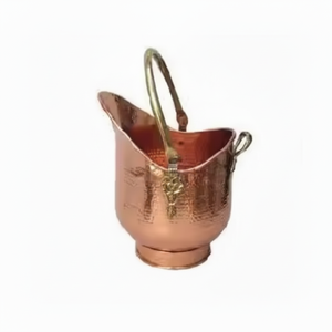Seau pelle à charbon en cuivre pur fait à la main qualité supérieure taille personnalisée décor à la maison métal fer meilleurs ensembles de cheminée accessoires - Product Image 1